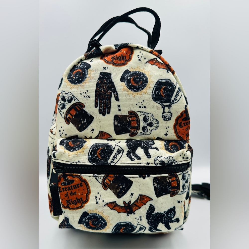Spirit Creature of the Night Mini Backpack Bat, Black Cat, Potion Bottle